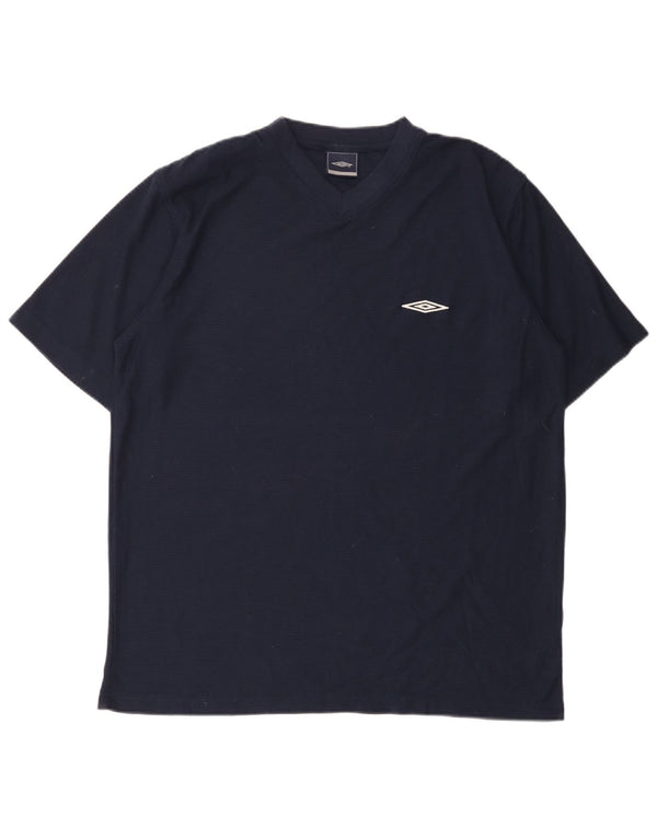 Umbro Mens T-Shirt Top XL Navy Blue Polyester