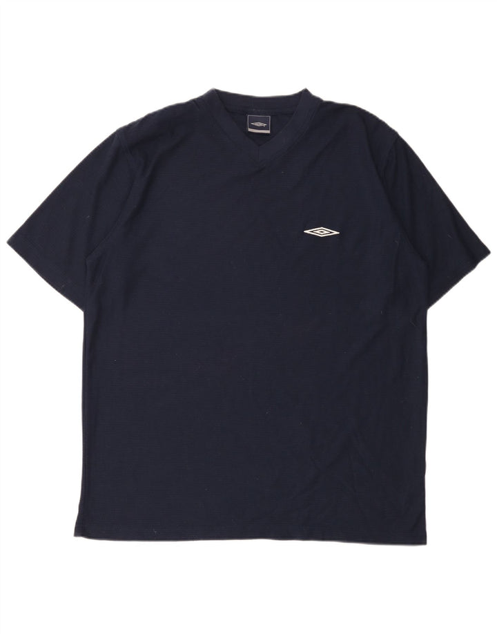 Umbro Mens T-Shirt Top XL Navy Blue Polyester