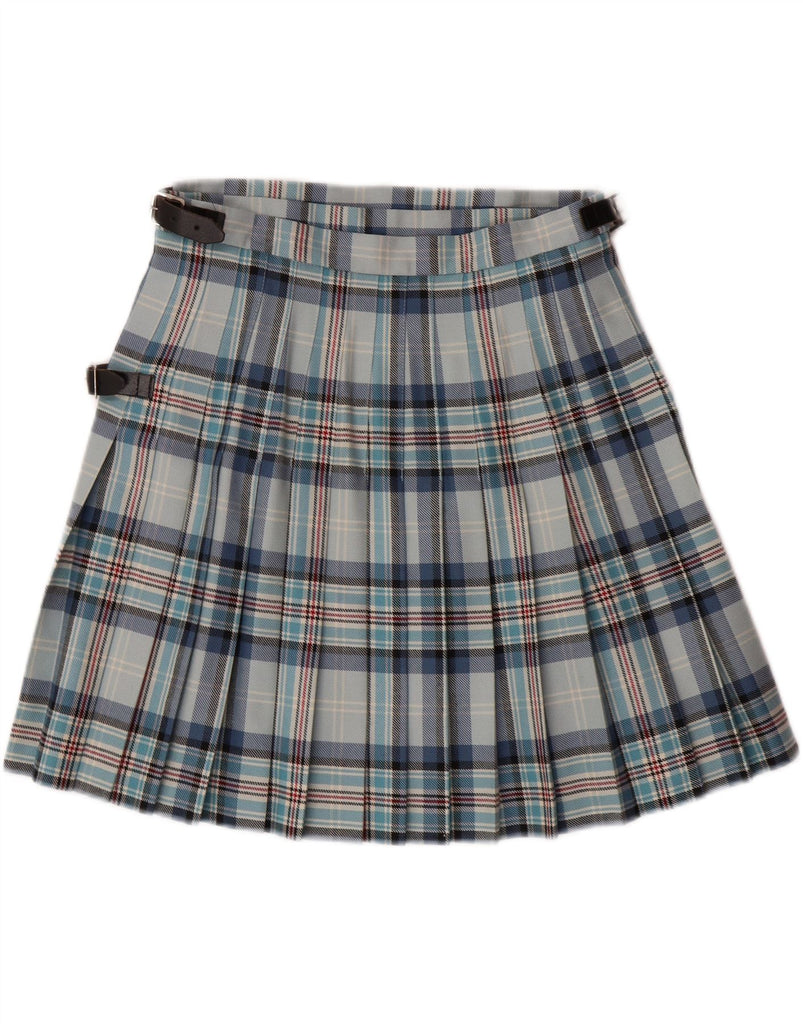 LOCHCARRON Womens Pleated Wrap Skirt UK 14 Medium W30 Blue Check New Wool Vintage Lochcarron and Second-Hand Lochcarron from Messina Hembry 