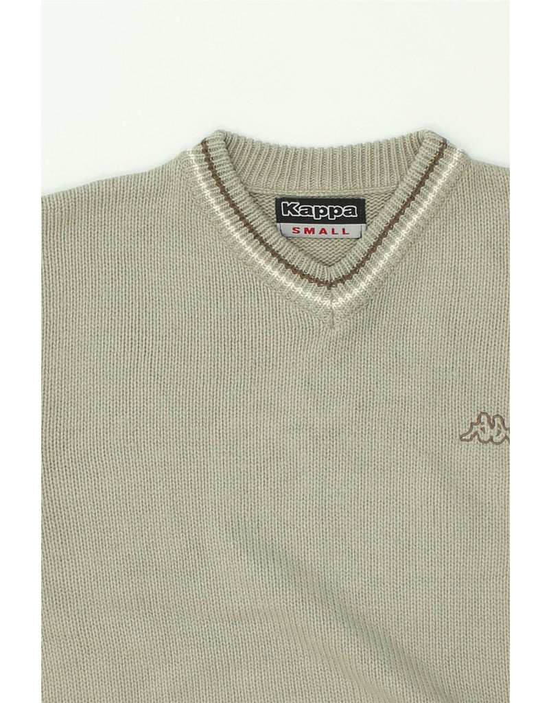 KAPPA Mens V-Neck Jumper Sweater Small Beige Wool | Vintage Kappa | Thrift | Second-Hand Kappa | Used Clothing | Messina Hembry 