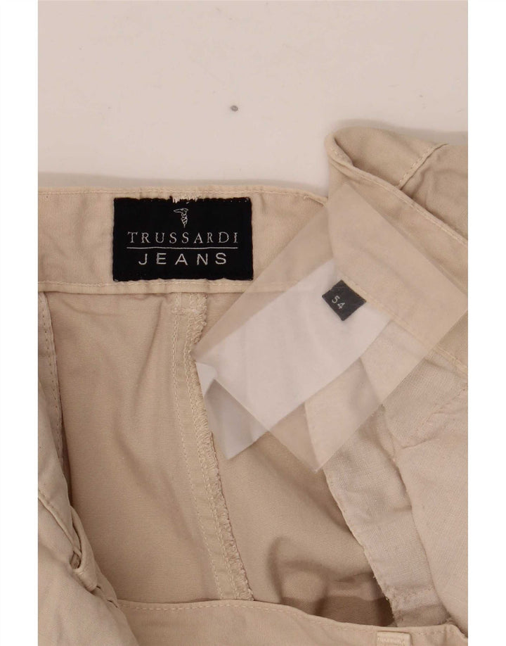 Trussardi Mens Straight Chino Trousers W36 L29 Beige