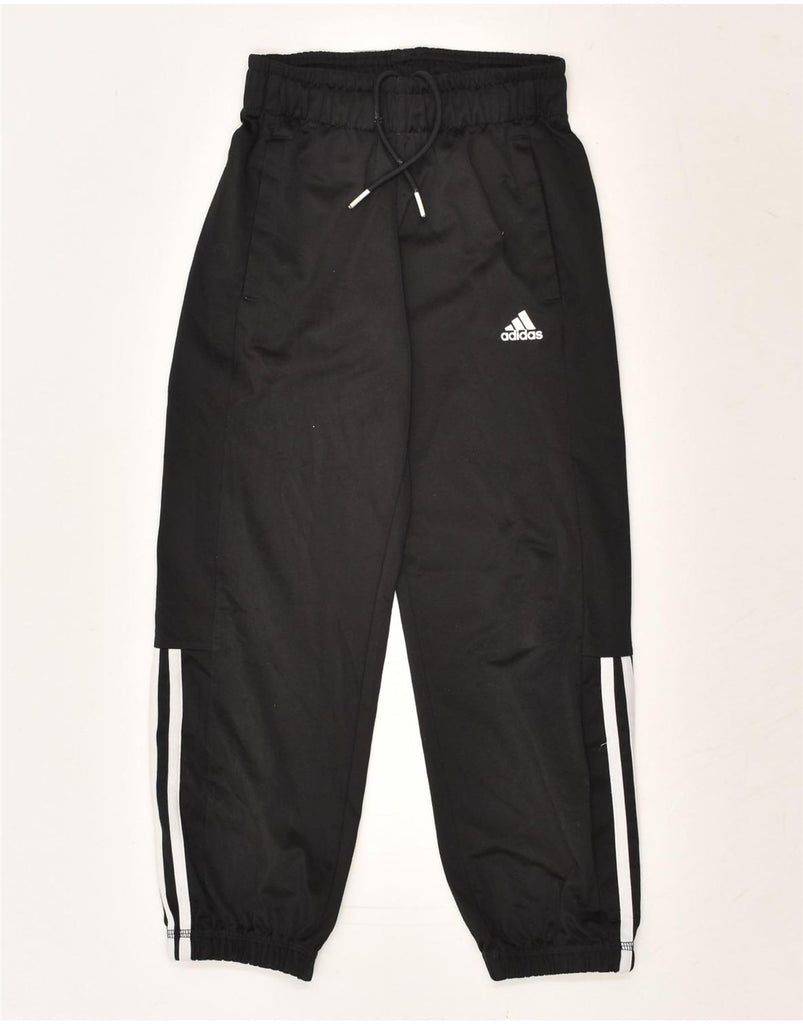 ADIDAS Boys Climalite Tracksuit Trousers Joggers 7-8 Years Black Polyester | Vintage Adidas | Thrift | Second-Hand Adidas | Used Clothing | Messina Hembry 