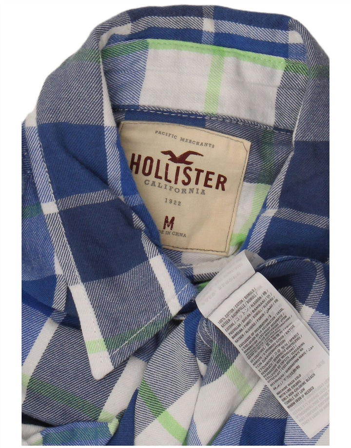 Hollister Mens Flannel Shirt Medium Blue Check Cotton