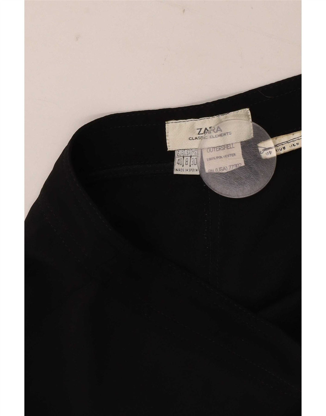 Zara Womens Loose Fit Cropped Trousers EU 40 Medium W30 L26 Black Polyester