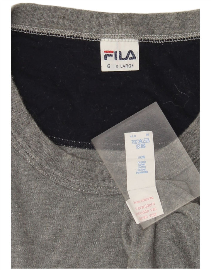 Fila Mens Top Long Sleeve XL Grey Flecked Cotton