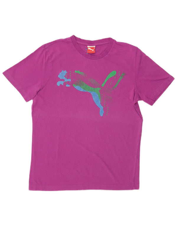 Puma Mens Graphic T-Shirt Top Small Purple Cotton