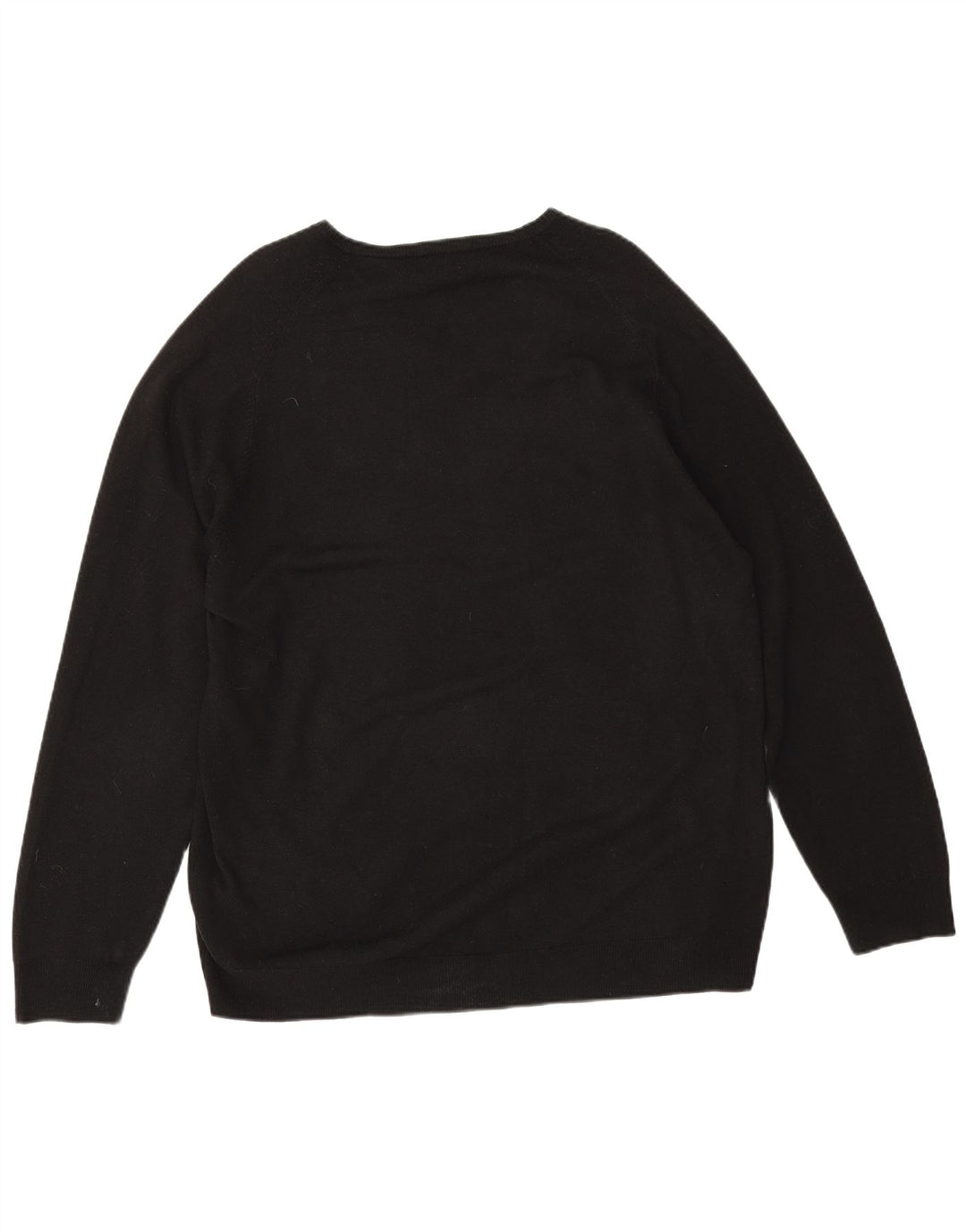 Marks & Spencer Mens V-Neck Jumper Sweater XL Black Acrylic