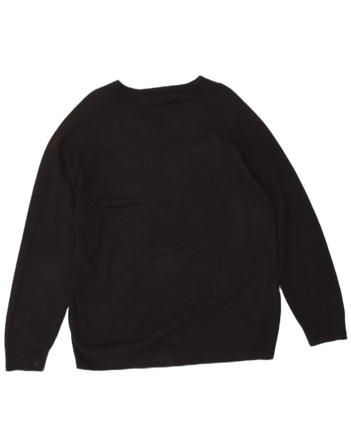 Marks & Spencer Mens V-Neck Jumper Sweater XL Black Acrylic