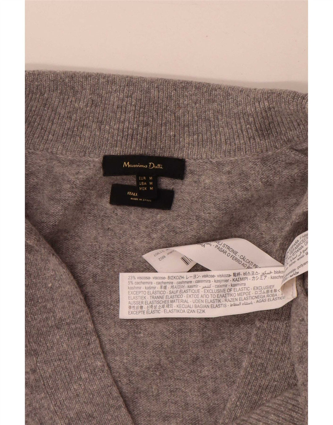 Massimo Dutti Womens Oversized Polo Neck Jumper Sweater UK 12 Medium Grey