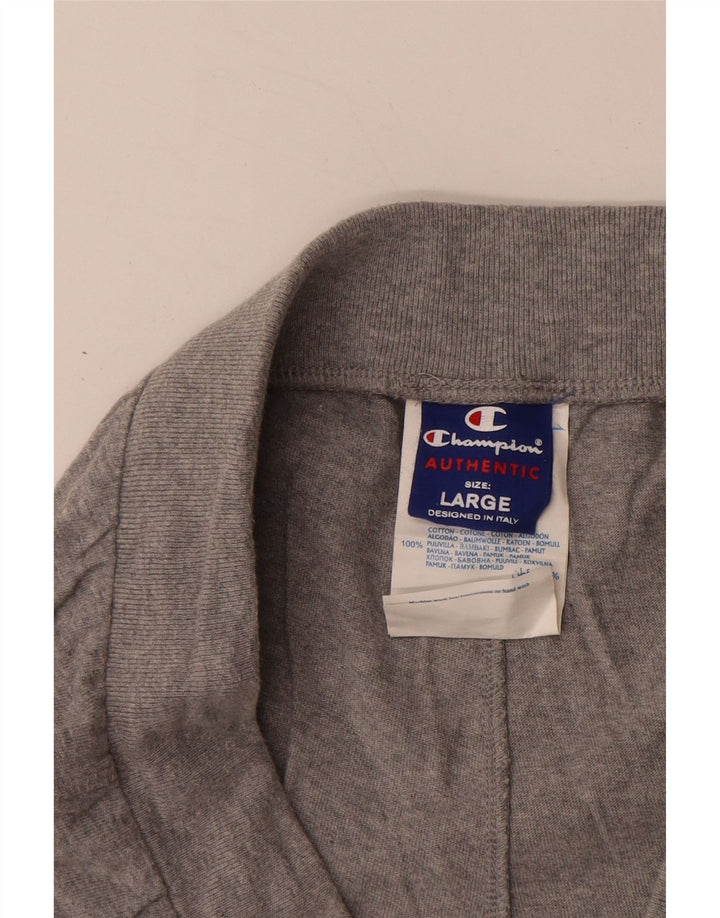 CHAMPION Mens Tracksuit Trousers Large  Grey Cotton