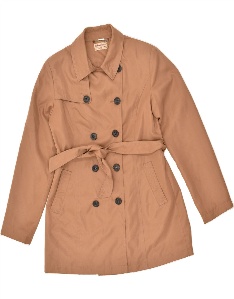 MARLBORO CLASSICS Womens Trench Coat UK 14 Medium Brown Polyester | Vintage Marlboro Classics | Thrift | Second-Hand Marlboro Classics | Used Clothing | Messina Hembry 