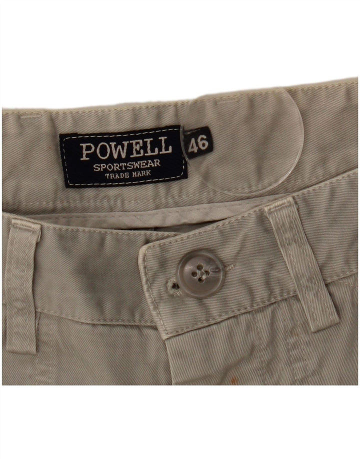 Powell Mens Straight Cargo Trousers W32 L28 Grey