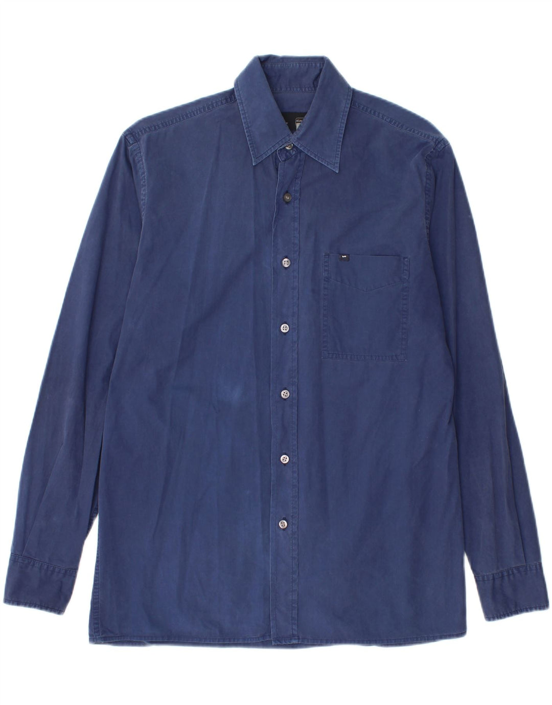 Gas Mens Shirt Small Navy Blue Cotton