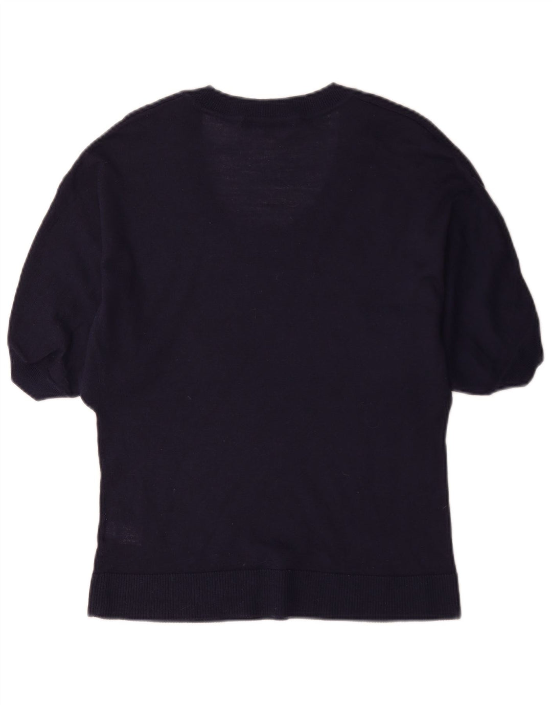 Marks & Spencer Womens Boat Neck Jumper Sweater UK 12 Medium Navy Blue