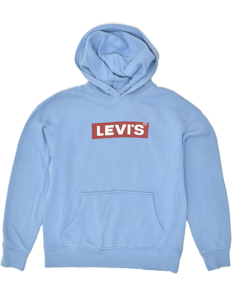 LEVI'S Mens Graphic Hoodie Jumper Medium Blue Cotton | Vintage Levi's | Thrift | Second-Hand Levi's | Used Clothing | Messina Hembry 