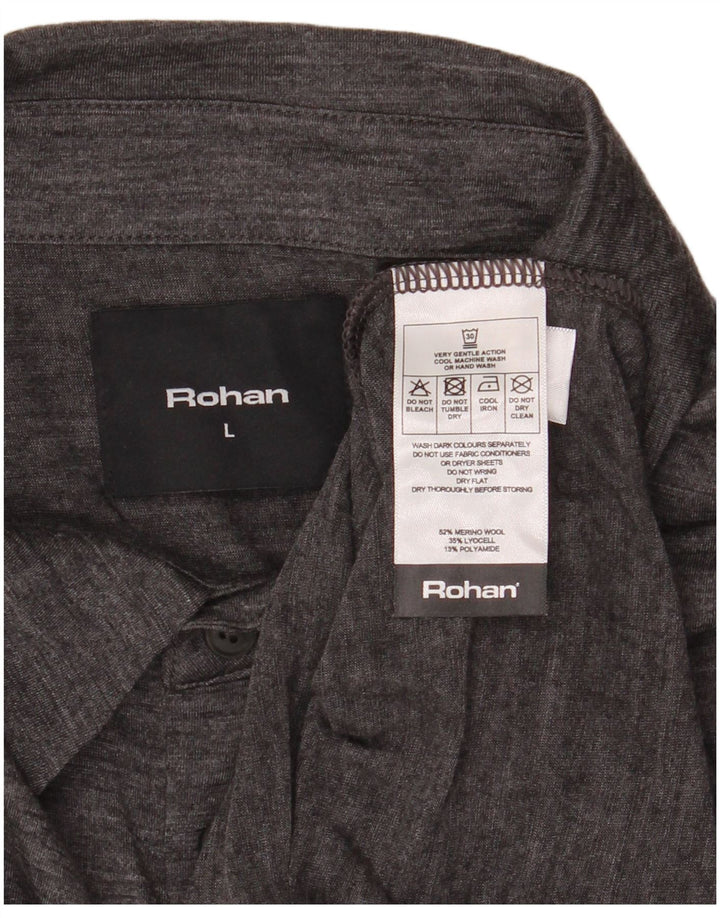 Rohan Mens Polo Shirt Large Grey Flecked Merino Wool