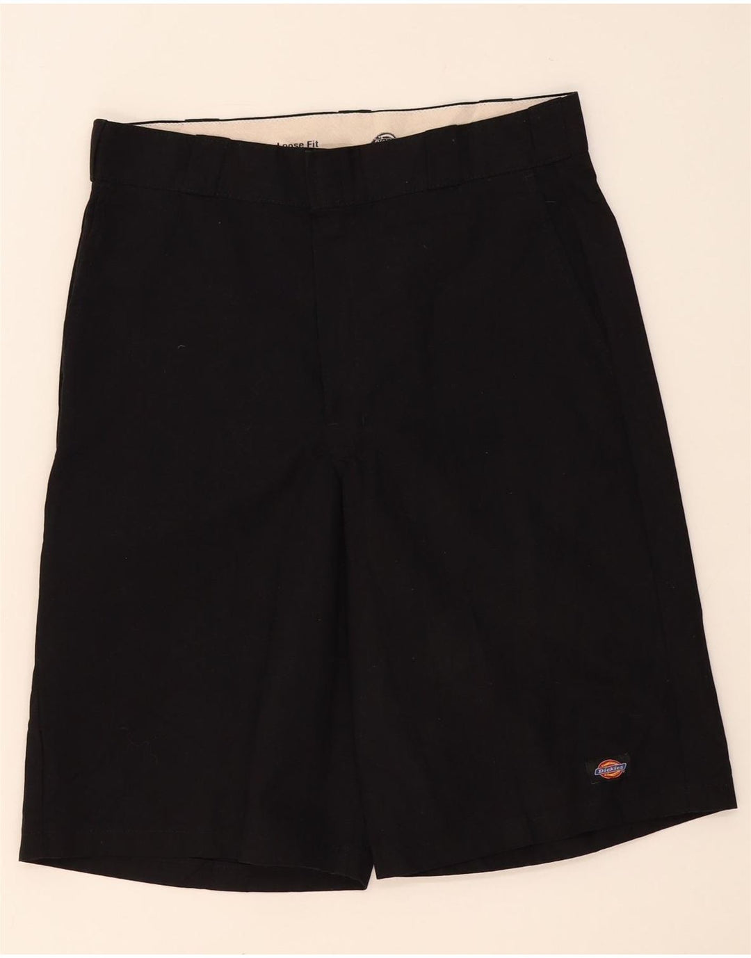 DICKIES Mens Loose Fit Cargo Shorts W34 Large Black Polyester