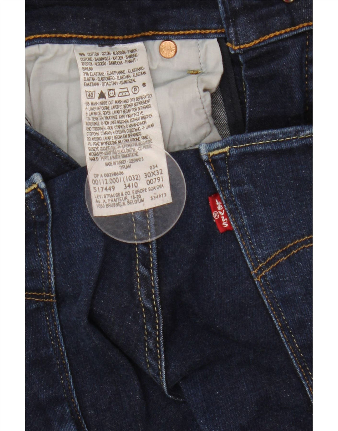 Levi's Womens Skinny Jeans W30 L32 Navy Blue Cotton