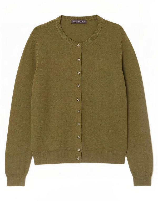 Marks & Spencer Womens Cardigan Sweater UK 22 3XL Green Viscose