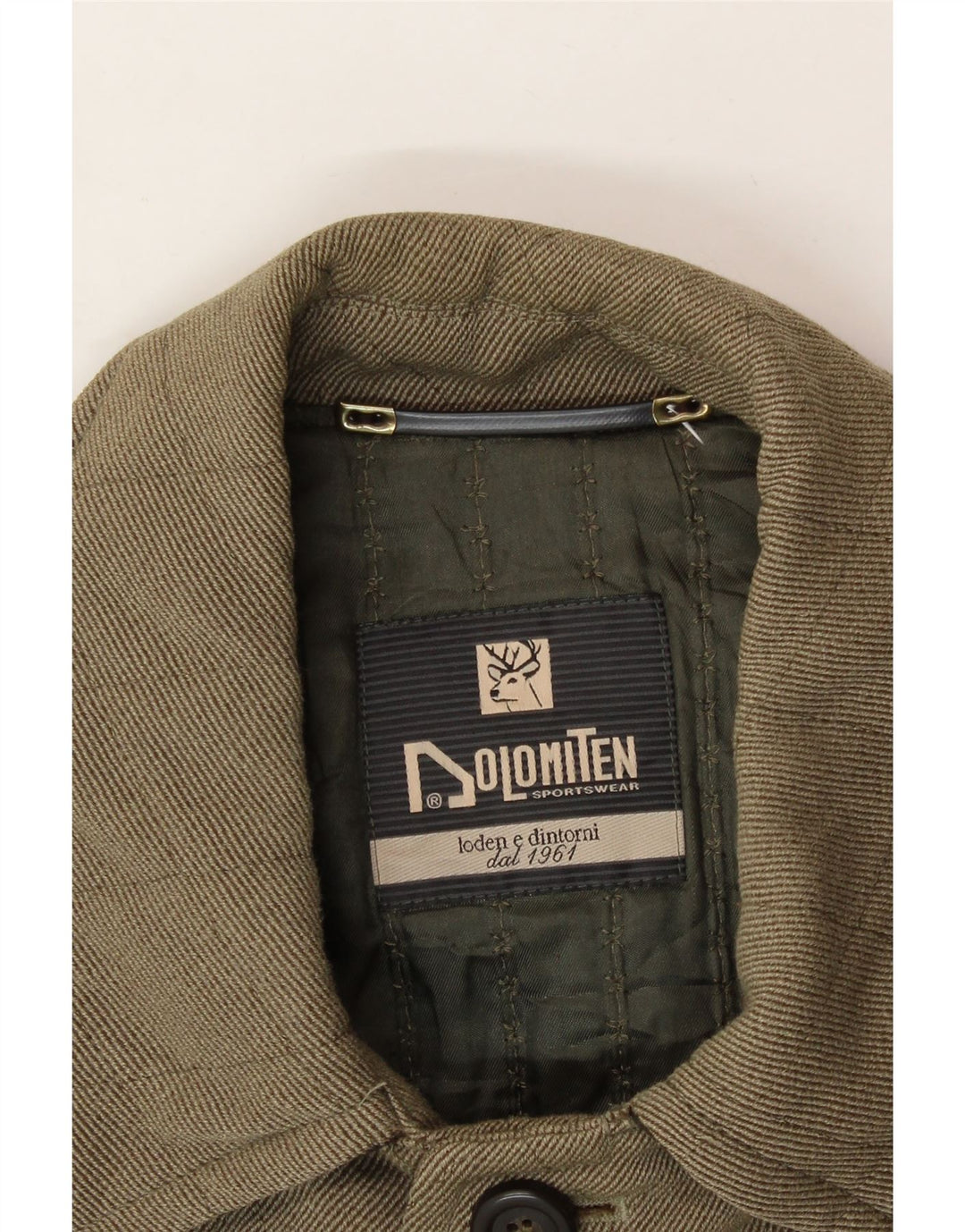 DOLOMITEN Mens Quilted Overcoat UK 38 Medium Grey Viscose Vintage Dolomiten and Second-Hand Dolomiten from Messina Hembry 