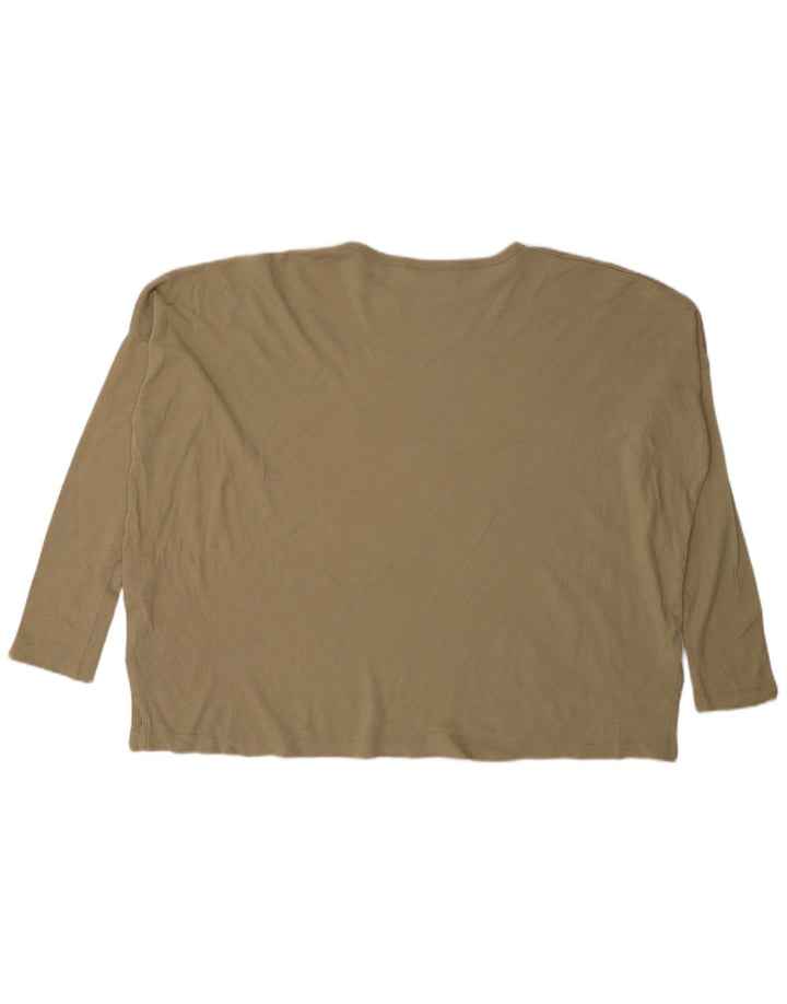Cos Womens Oversized Top Long Sleeve UK 6 XS Beige Cotton