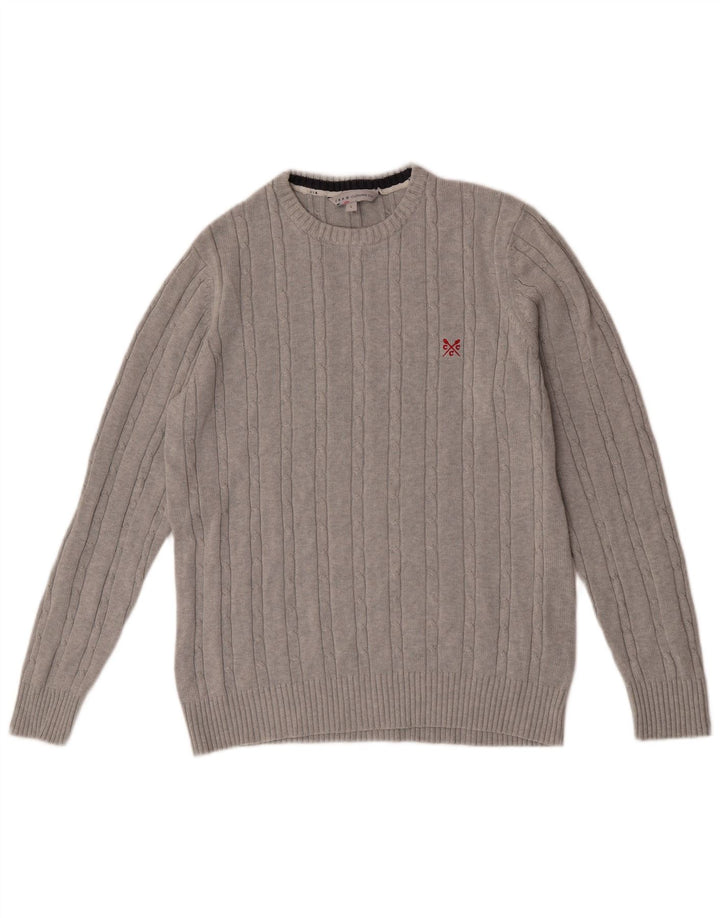 Crew Clothing Mens Crew Neck Jumper Sweater Large Grey Cotton