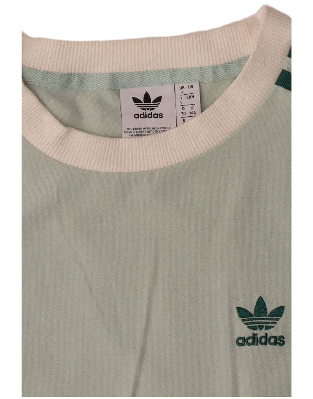ADIDAS Womens Top Long Sleeve UK 4 XS  Green