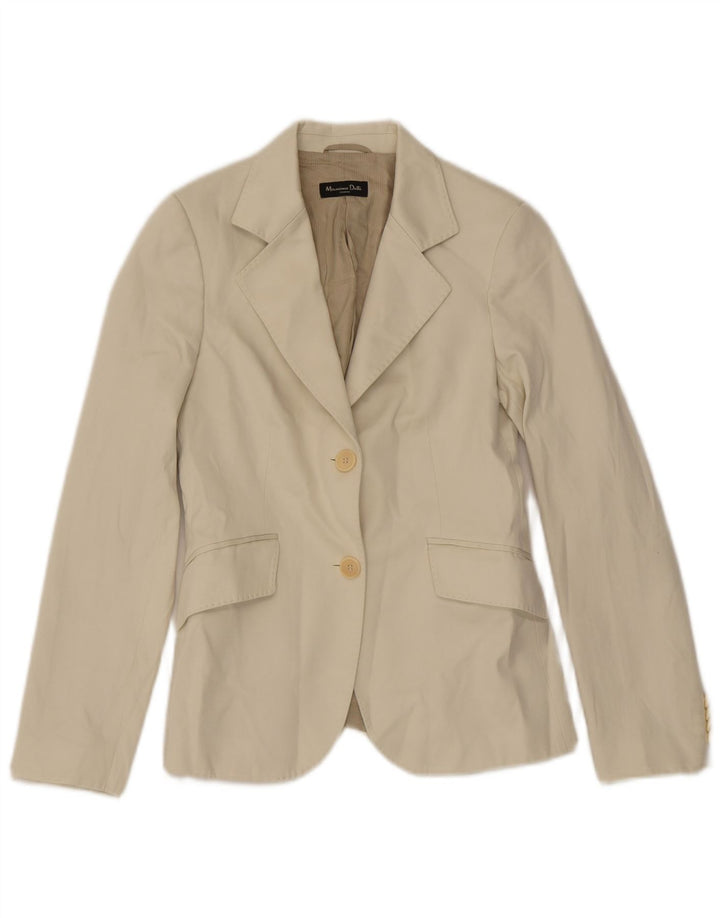 Massimo Dutti Mens 2 Button Blazer Jacket EU 38 Small Off White Cotton