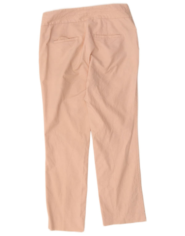 Zara Womens Crop Straight Chino Trousers EU 38 Small W28 L25 Pink Cotton