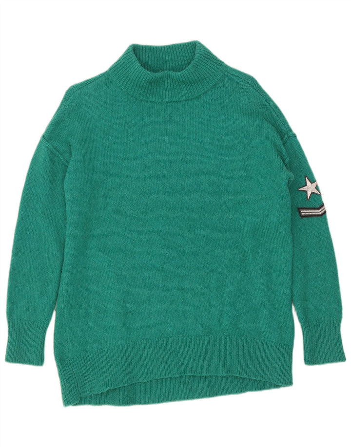 MINT VELVET Womens Oversized Turtle Neck Jumper Sweater UK 10 Small Green