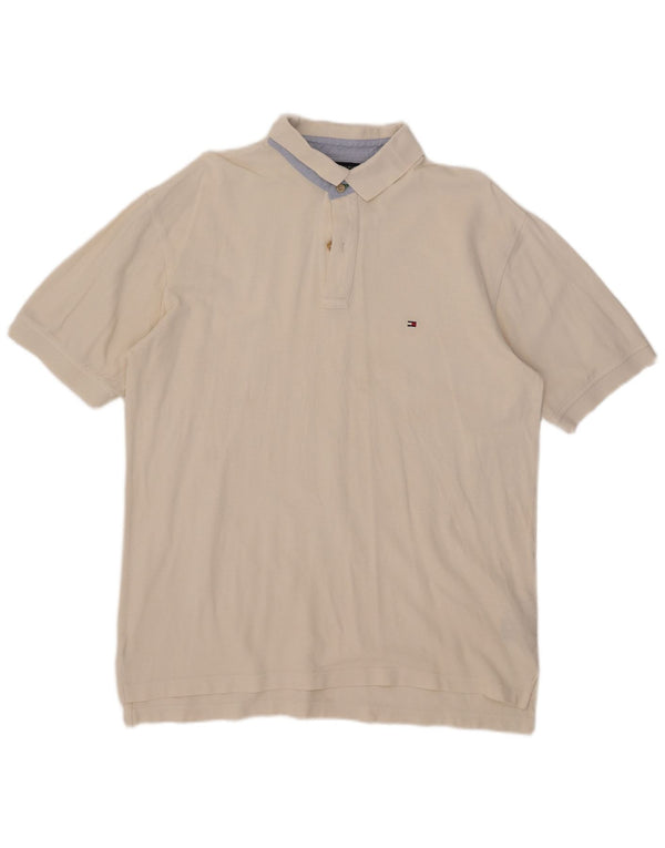 Tommy Hilfiger Mens Polo Shirt XL White Cotton