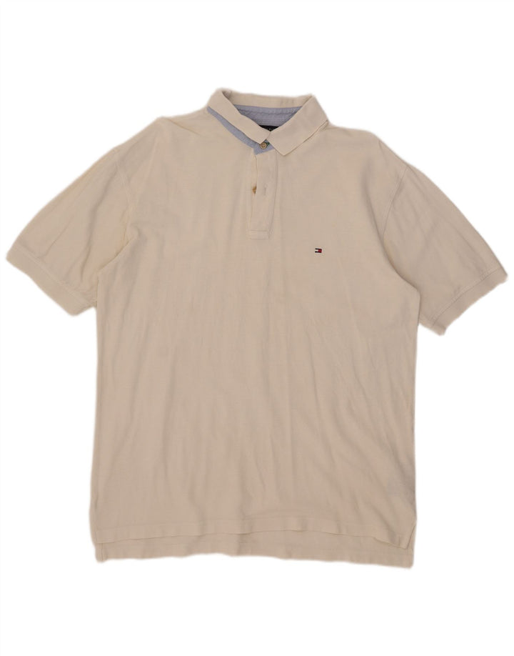 Tommy Hilfiger Mens Polo Shirt XL White Cotton