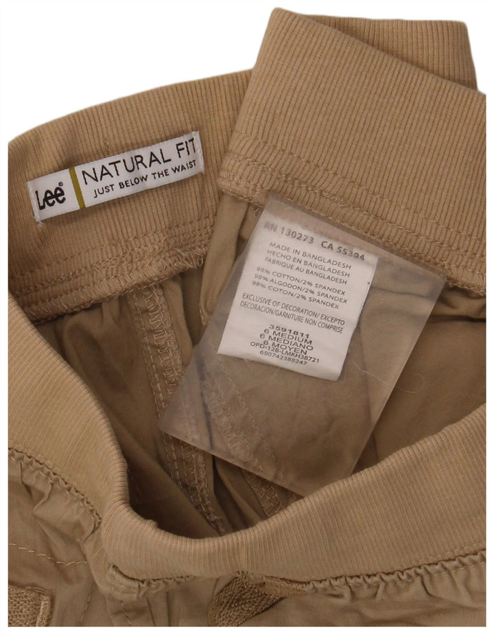 LEE Womens Natural Fit Cargo Shorts US 6 Medium W28  Beige Cotton