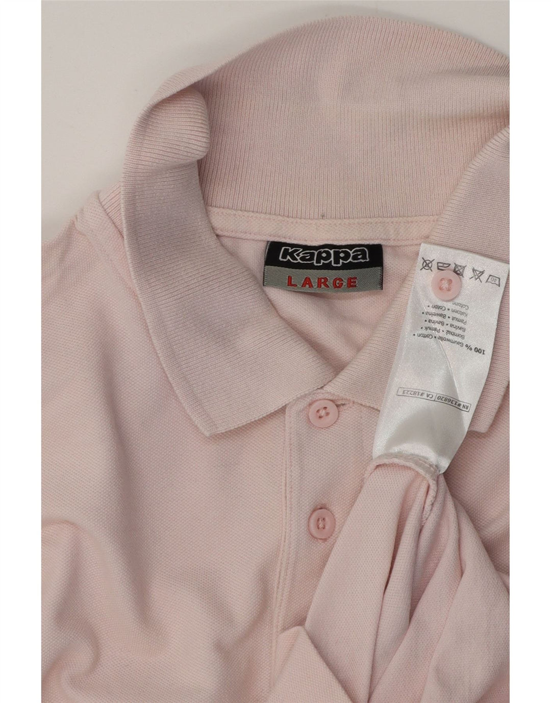 KAPPA Mens Polo Shirt Large Pink Cotton