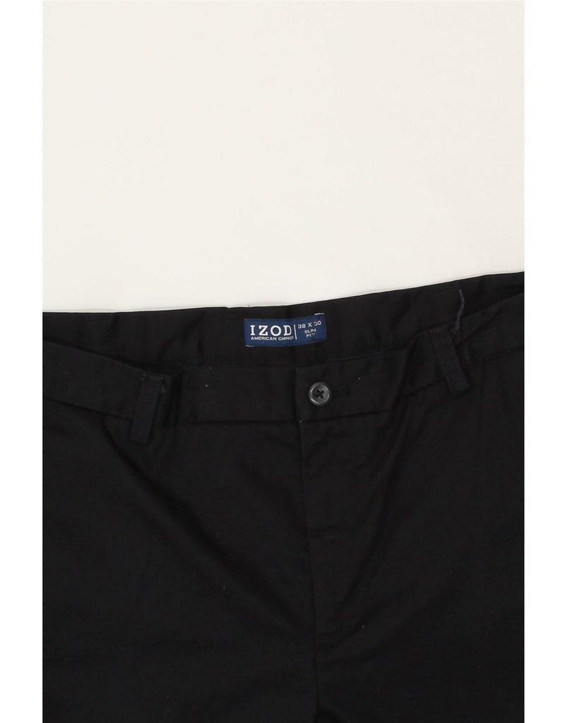 IZOD Mens Slim Fit Chino Trousers W38 L30  Black Cotton Vintage Izod and Second-Hand Izod from Messina Hembry 