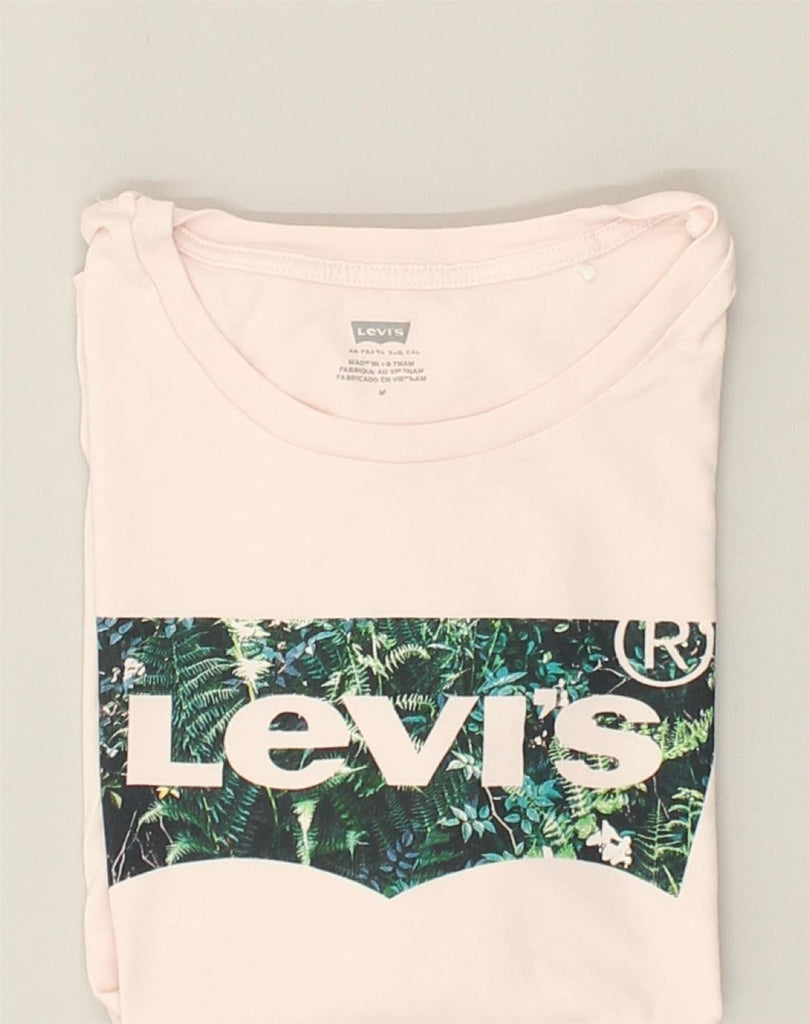 LEVI'S Womens Graphic T-Shirt Top UK 12 Medium Pink | Vintage Levi's | Thrift | Second-Hand Levi's | Used Clothing | Messina Hembry 