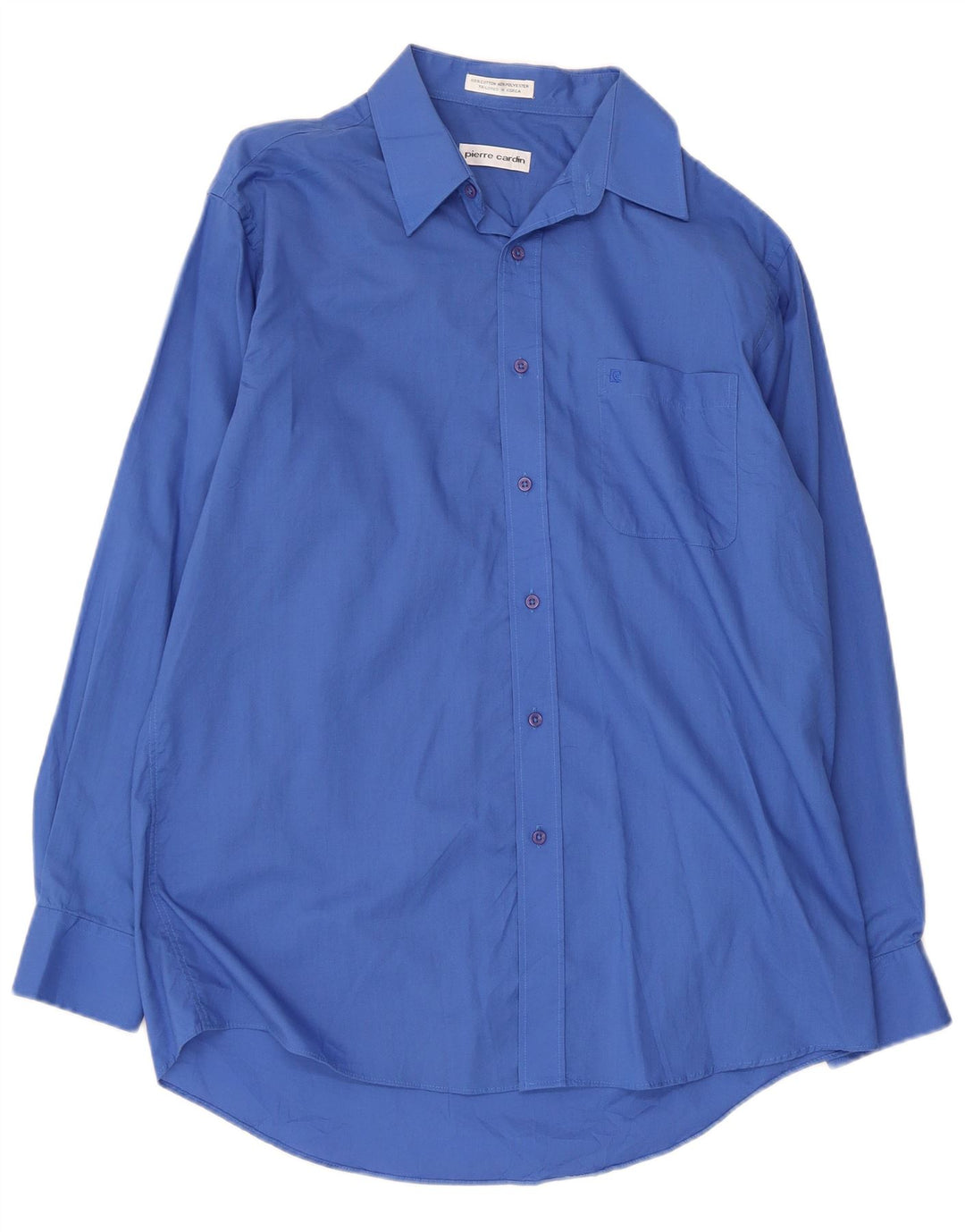 PIERRE CARDIN Mens Shirt Size 15 1/2 Medium Blue Cotton