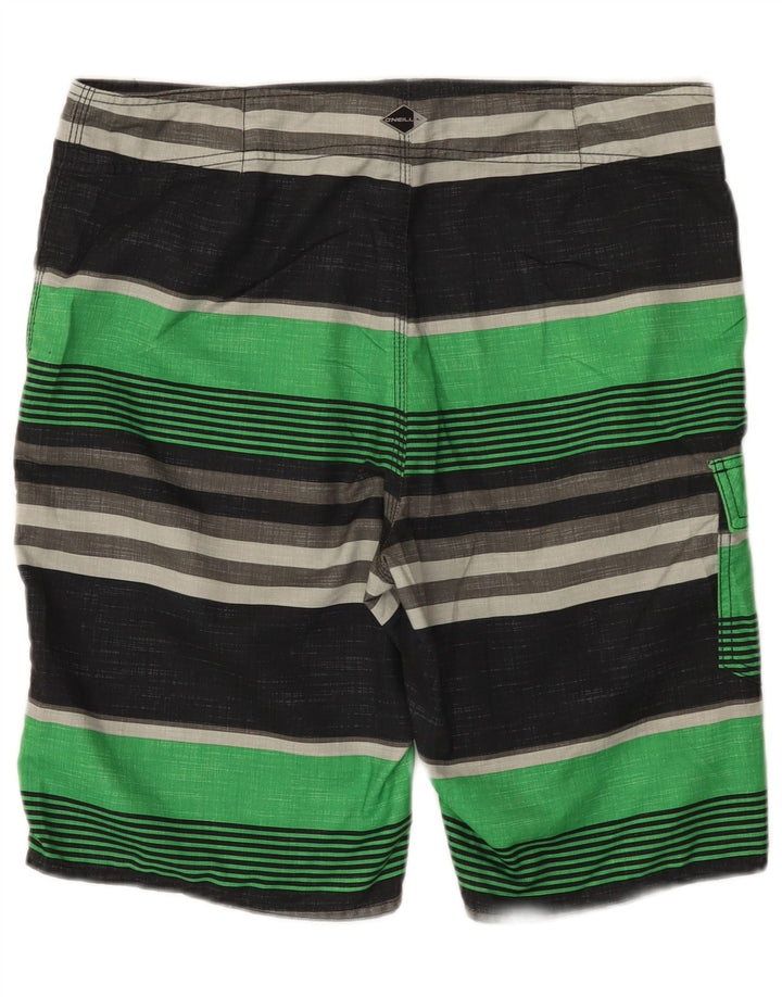 O'Neill Mens Swimming Shorts Large  Black Striped Polyester