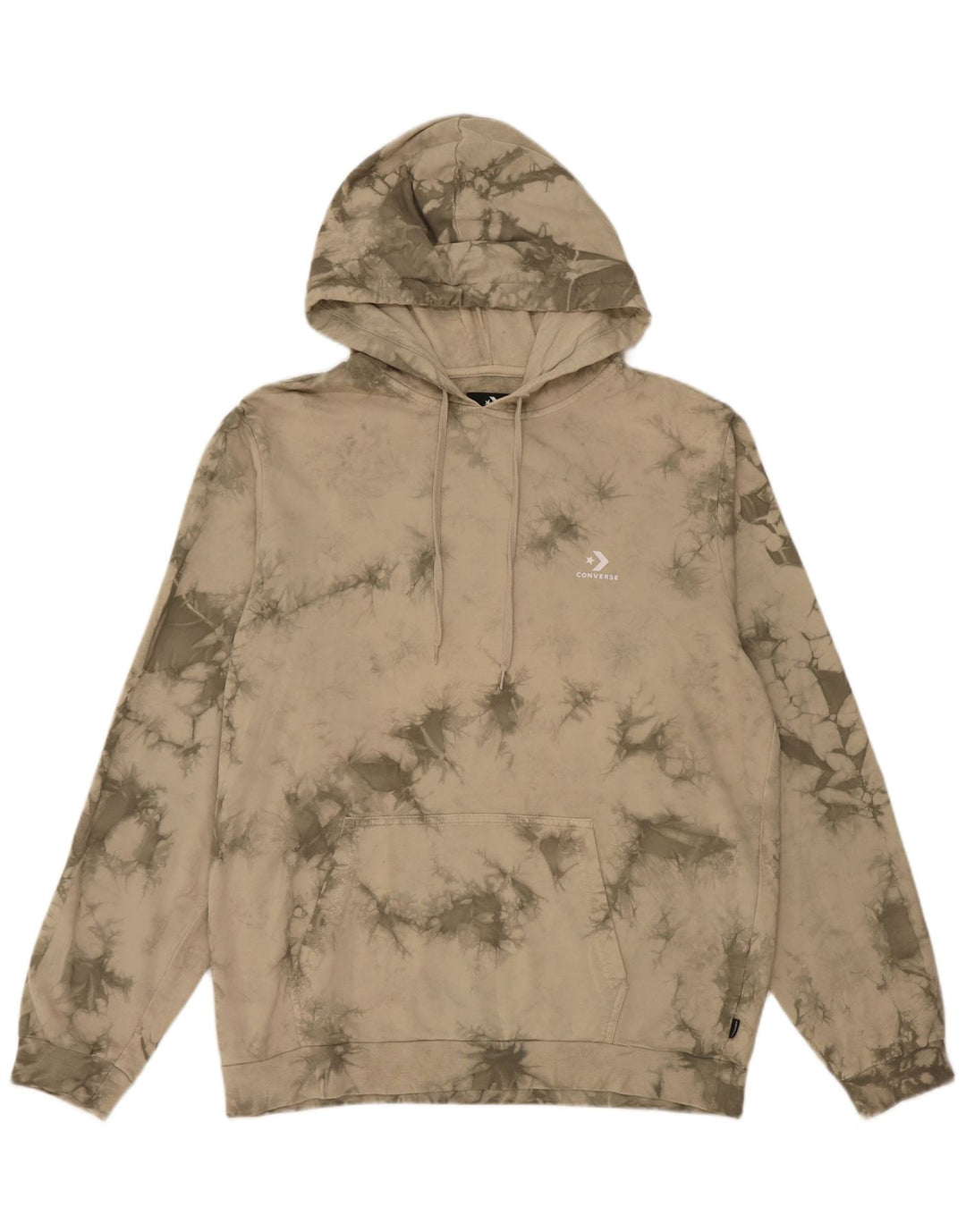 Converse Mens Hoodie Jumper Large Green Tie Dye Cotton