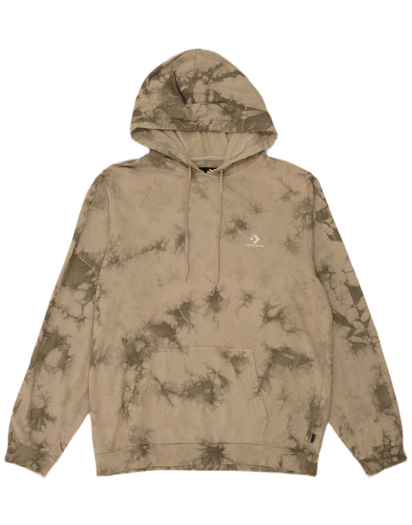 Converse Mens Hoodie Jumper Large Green Tie Dye Cotton