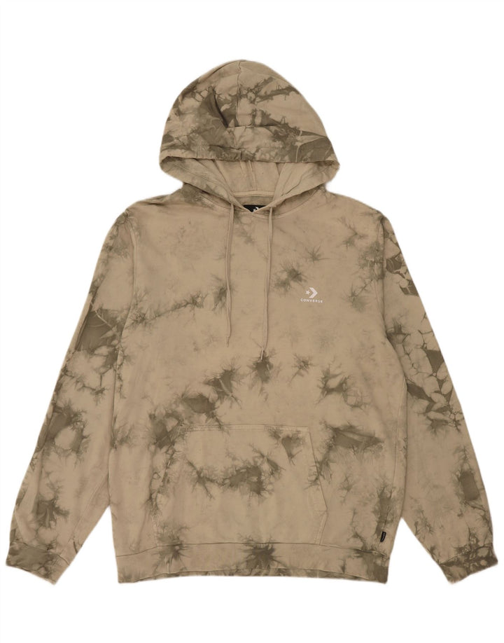 Converse Mens Hoodie Jumper Large Green Tie Dye Cotton