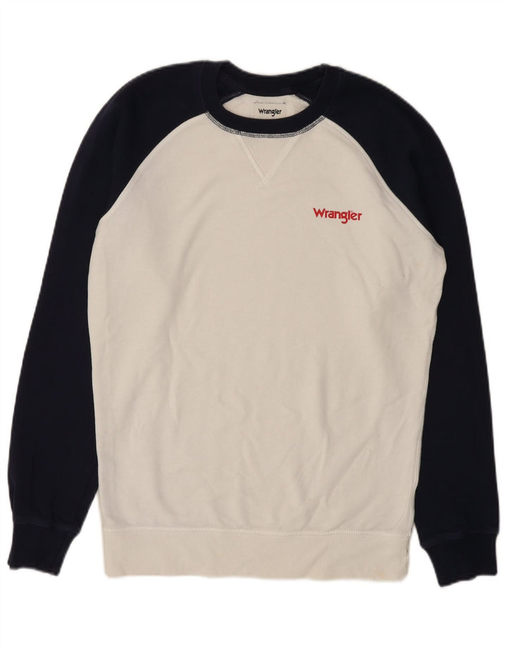 Wrangler Mens Sweatshirt Jumper Small White Colourblock