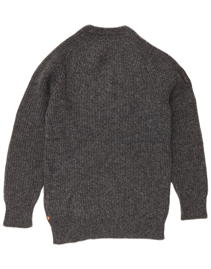 Superdry Womens Crew Neck Jumper Sweater Small Grey Wool