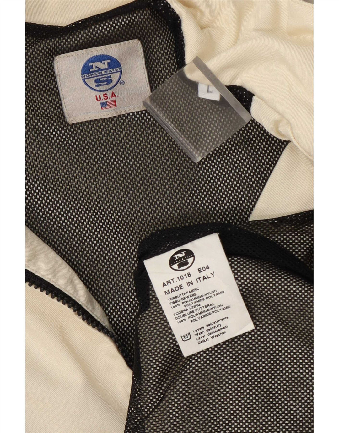 North Sails Mens Rain Jacket UK 40 Large Off White Polyamide