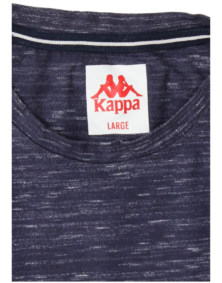 KAPPA Mens T-Shirt Top Large Navy Blue Flecked Polyester