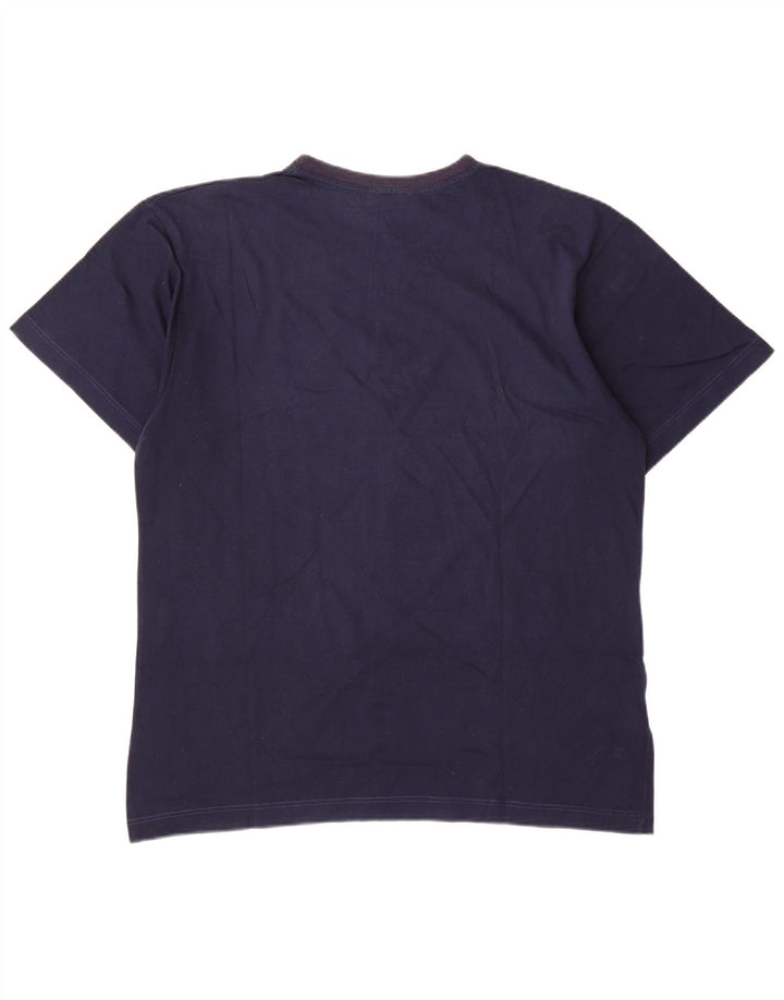 AUSTRALIAN L'ALPINA Mens Graphic T-Shirt Top IT 52 Large Navy Blue Cotton