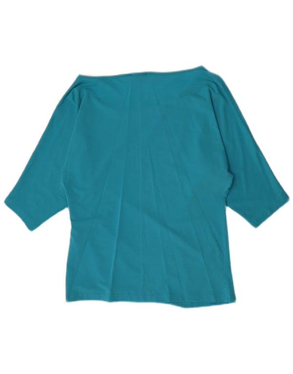 Luisa Spagnoli Womens 3/4 Sleeve Blouse Top UK 12 Medium Blue Viscose