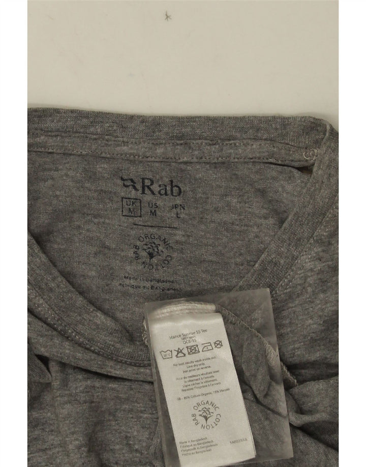 Rab Mens Graphic T-Shirt Top Medium Grey Flecked Cotton