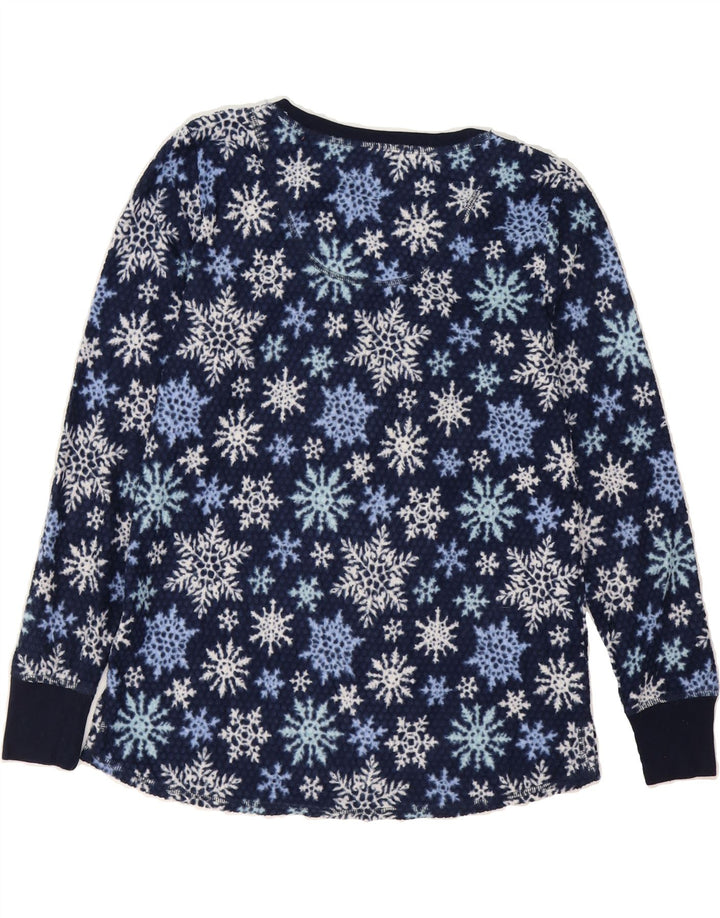 NAUTICA Womens Top Long Sleeve UK 14 Medium Navy Blue Fair Isle Polyester Vintage Nautica and Second-Hand Nautica from Messina Hembry 
