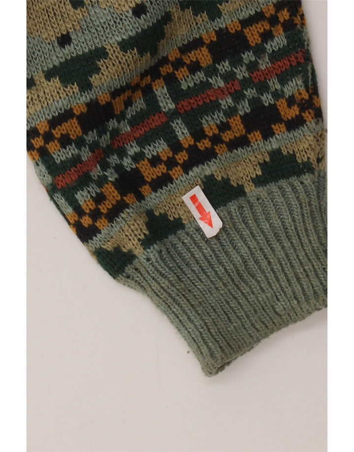 Marks & Spencer Mens Cardigan Sweater Medium Multicoloured Fair Isle